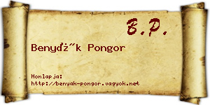Benyák Pongor névjegykártya